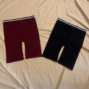 Bozzolo Burgundy + Black Bike Shorts Set